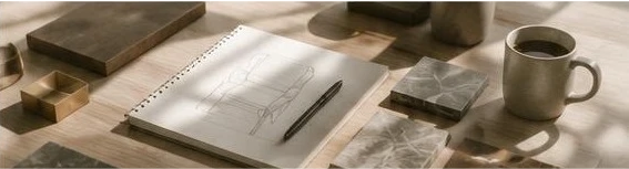 Sketchbook and materials